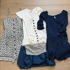 Elegant Navy and White Women's Dress Collection